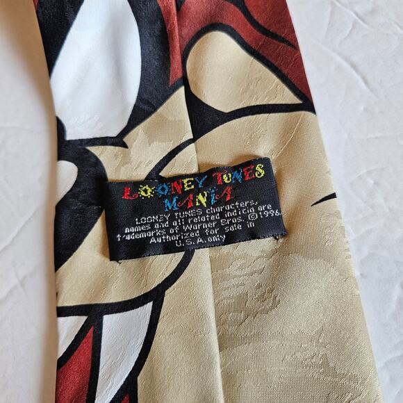 Looney Tunes Mania TAZ Tasmanian Devil Neck Tie Vintage 1996 Nostalgic - Picture 5 of 6